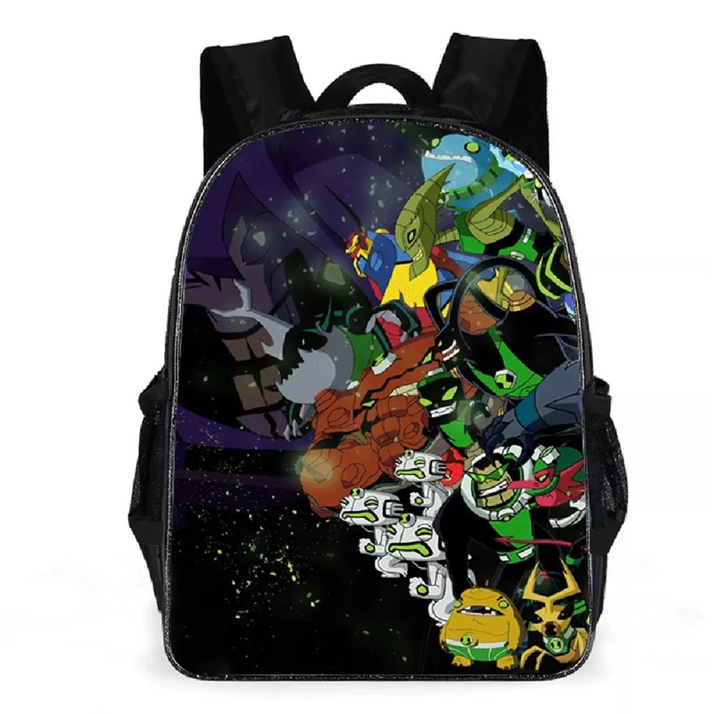 Kid Boy Girl Cartoon Daypack Ben 10 Canvas Bookbag for Student-Back To School Lightweight Backpack Large Knapsack