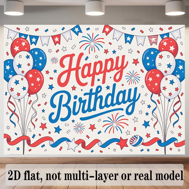 Balloons Confetti Birthday Banner, Colorful Photo Backdrop Wall Decor for Party
