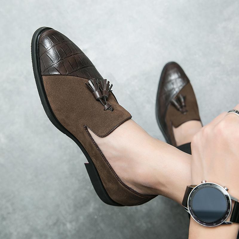 Men Casual Leather Shoes Brand Moccasin Oxford Shoes Driving Shoes Men Tassel Loafers Dress Shoes New Italian Black/brown Shoes