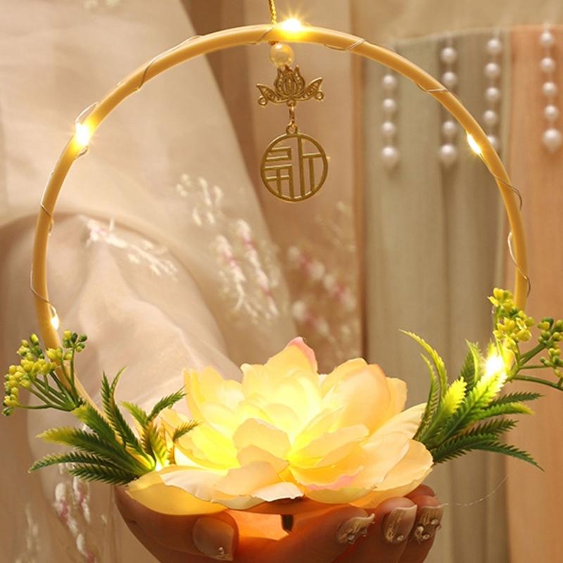Set of 5 Rabbits Revolving Lamp Festival Scaldfish Easy Assembly and Storage Lamps Handmade Cultural Home Decoration