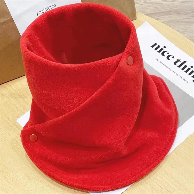 Winter Fleece Neck Scarf Thickened Warm Autumn Winter Neck Scarf Women's Plush Scarves Double Layer Neckerchief Scarf Ring