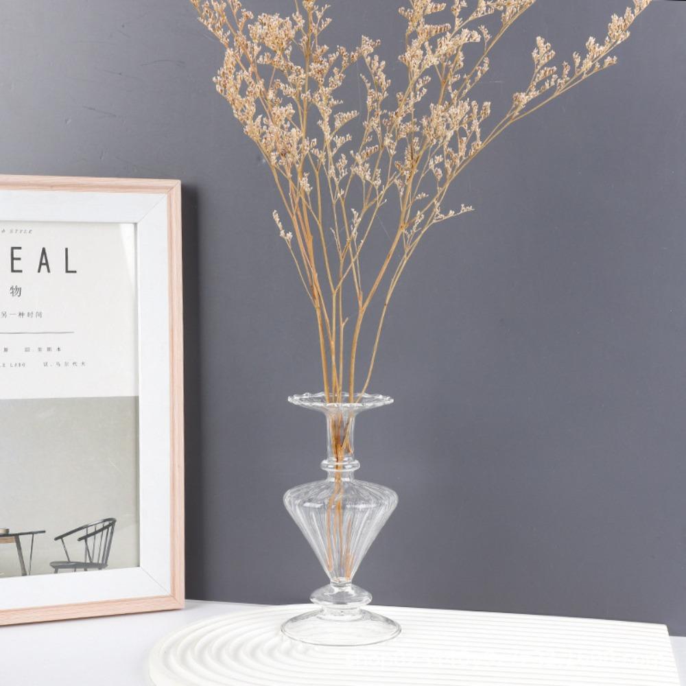 Nordic Style Trangle Strips Glass Vase Living Room Desktop Glass Hydroponic Dry Flower Planter Decorative Ornament Party Gift