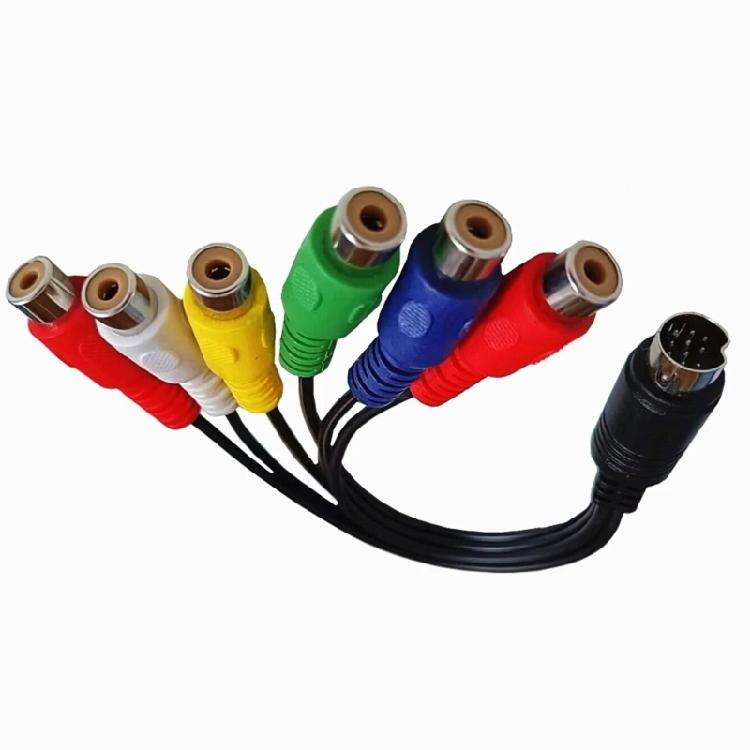 Audio Cable 10 Pin S-Video to 6RCA Female TV Adapter Composite Cable for Laptop
