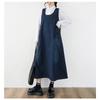 DIMANAF Women Plus Size Denim Dress Sleeveless Maxi Long Dress Cottton Vintage Loose Casual Dresses