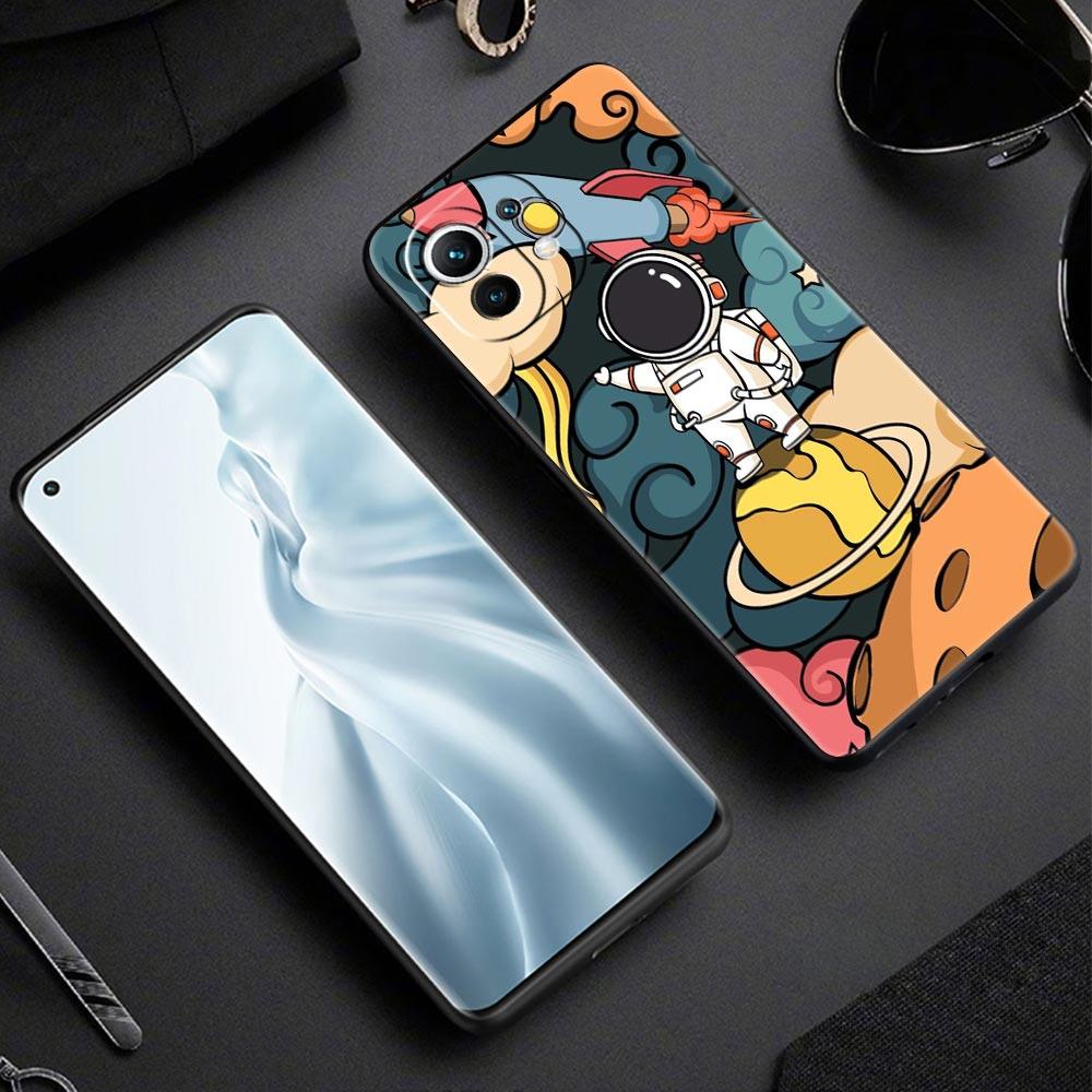 Cartoon Cute Cosmonaut Phone Case Cover for Xiaomi Mi 17 Pro Max 15 14 13 12 11 Ultra 15T 14T 13T 12T 11T Pro Lite Soft TPU Bags