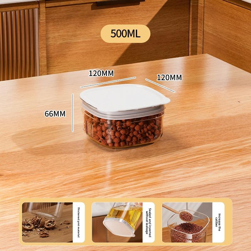 

Sealed Jar Kitchen Food-grade Bean and Seasoning Storage Jar, Grain and Dry Goods Storage Box 500ml (Ear style)