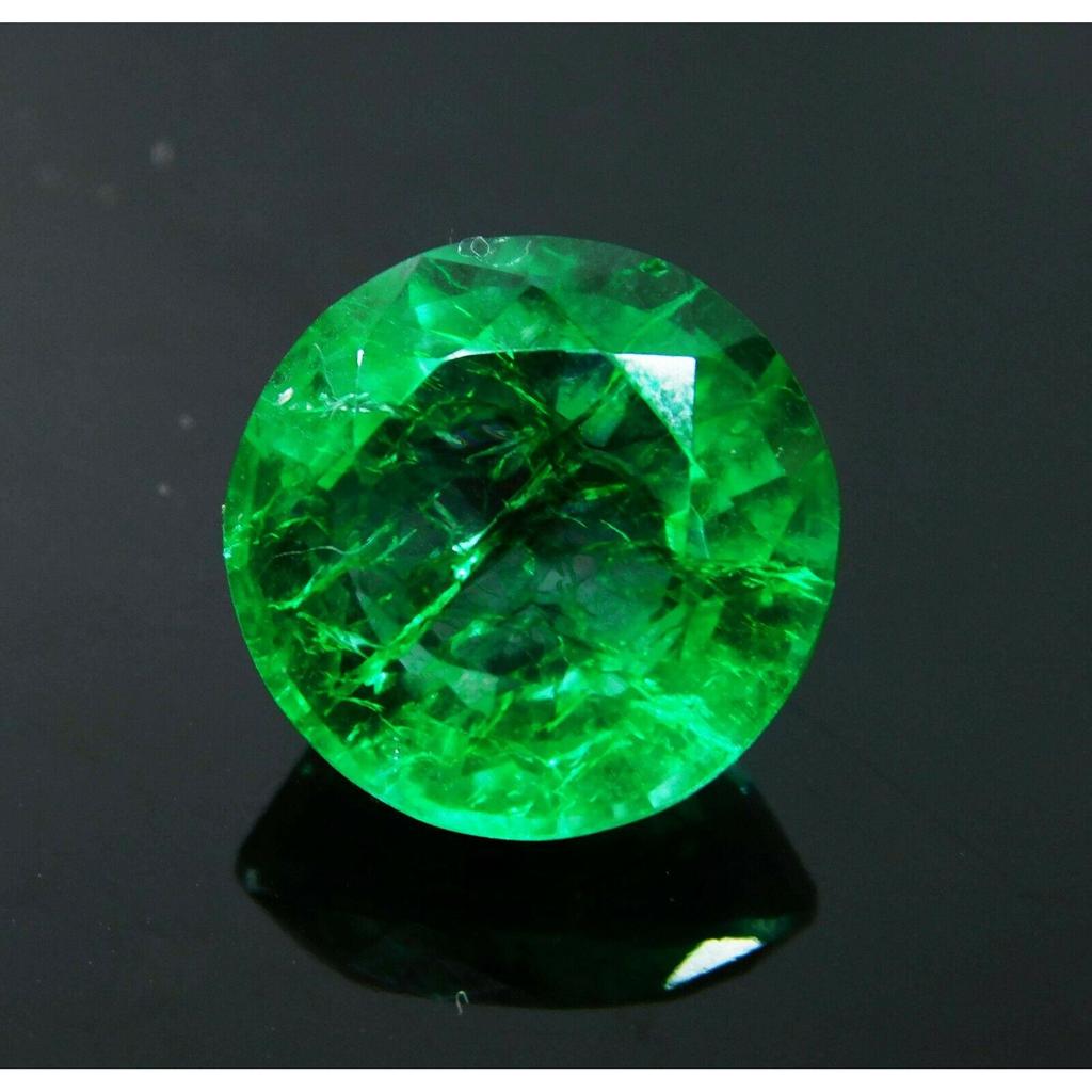 Colombian Green Emerald 7 Ct Natural Round Cut Loose Gemstone