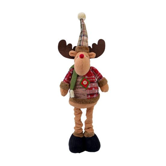 Christmas Gnome Plush Doll Retractable Legs Santa Claus Snowman Elk Ornament Adjustable Standing Figurine Decoration