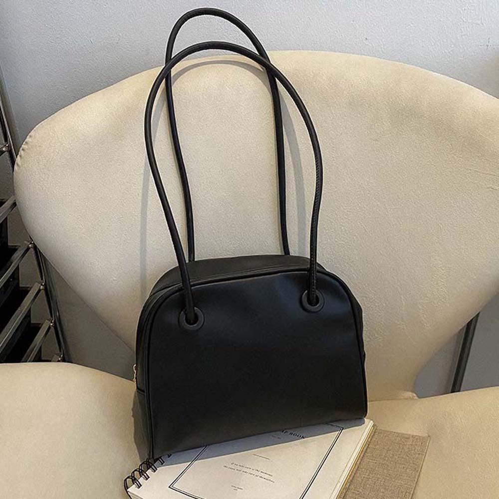 Elegant Soft PU Tote Bag Anti-splash Water Solid Color Shoulder Bag Square Underarm Bag  Women