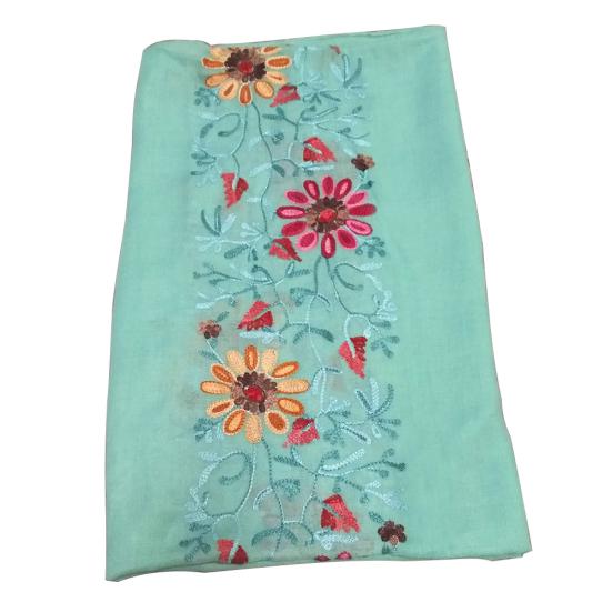 Eșarfă cu flori brodate din bumbac femei lungi bandană eșarfe șal pentru fete cadou