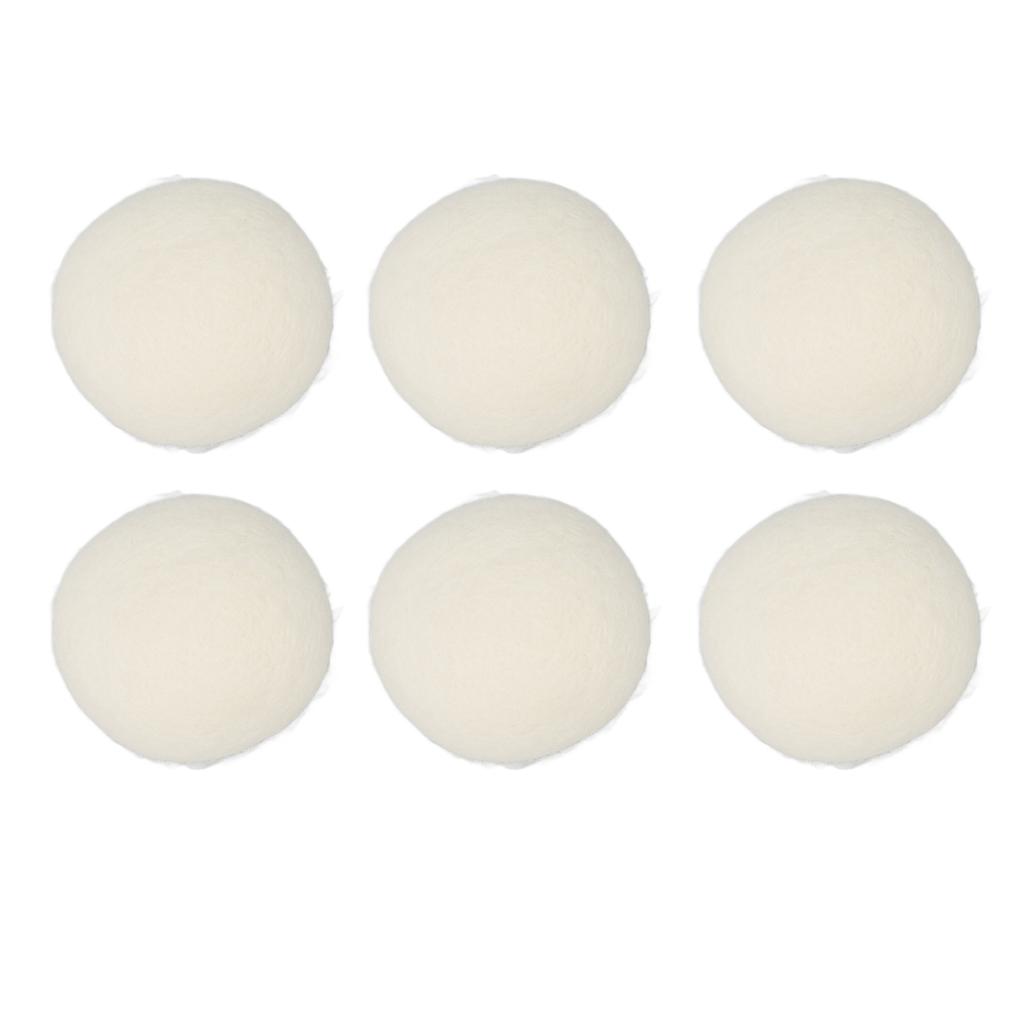 6Pcs Wool Drying Balls Reusable Skin Friendly Static Reduction Time Saving Fabric Softener Ball for Clothes Laundry