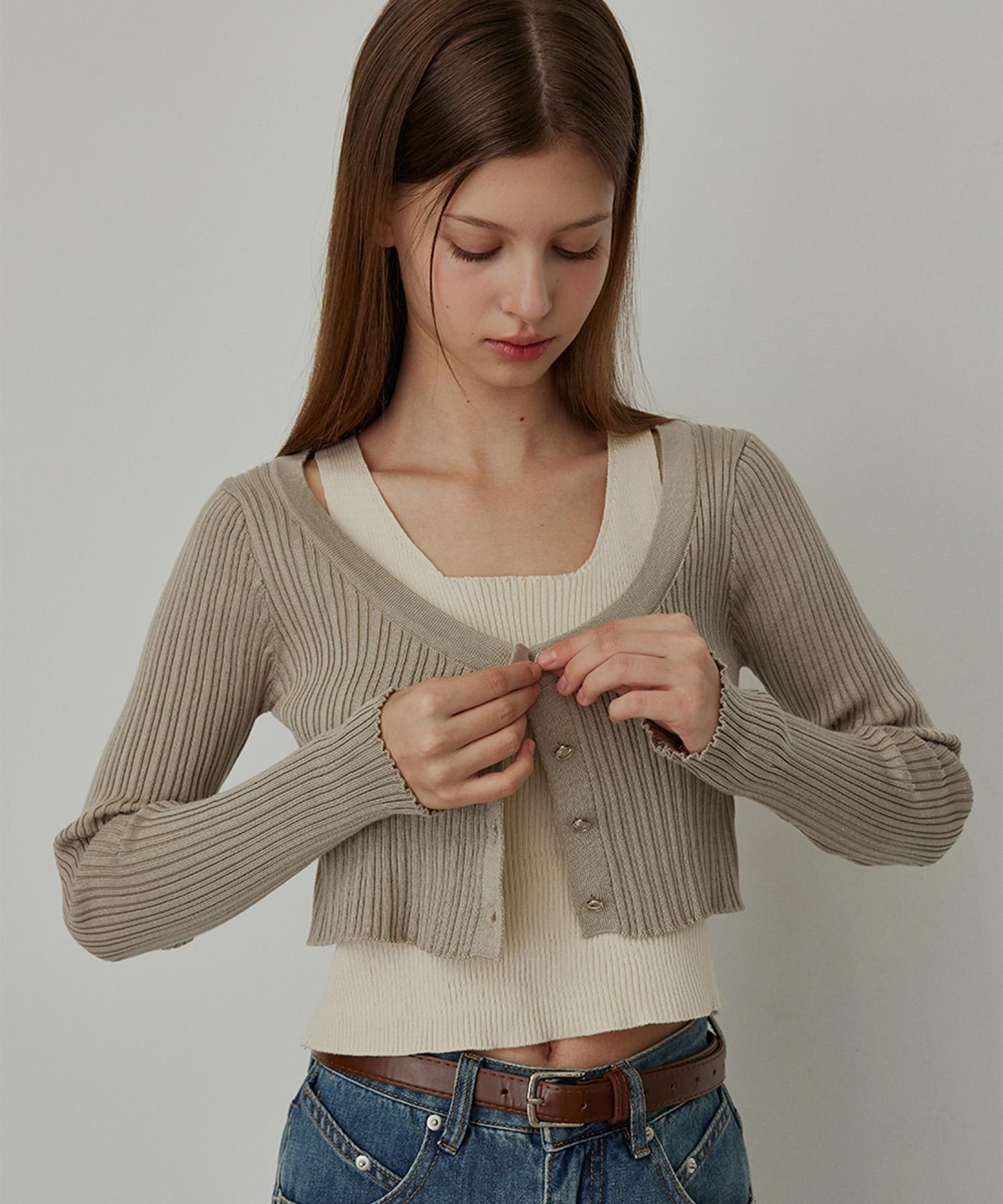 Hypernet Layered Crop Knit - Oatmeal See The Product Page
