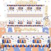 CMUSKO Graduation Tablecloth, 3Pcs Orange and Blue Graduation Decorations Rectangular Tablecloth, Congrats Grad Table Cover Decorations for Class of