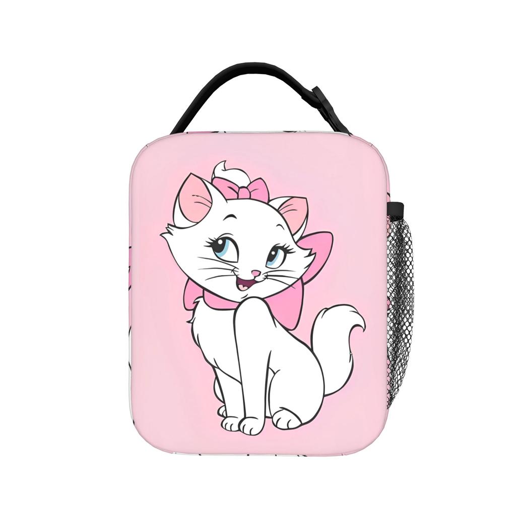 Maries Cat Insulated Lunch Bags Cooler Bag Reusable,Meal Container Cute Kitten Anime Large Tote Lunch Box Food Bag