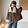 Girls Winter Padded Coat Kids Warm Fleece Lined Jacket Turn Down Collar Outerwear