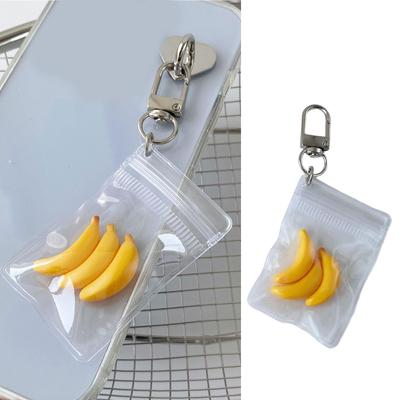 Stylish Banana Keychain Kawaii Fruit Design Durable Alloy Charm For Girls Women Fashion Accessories