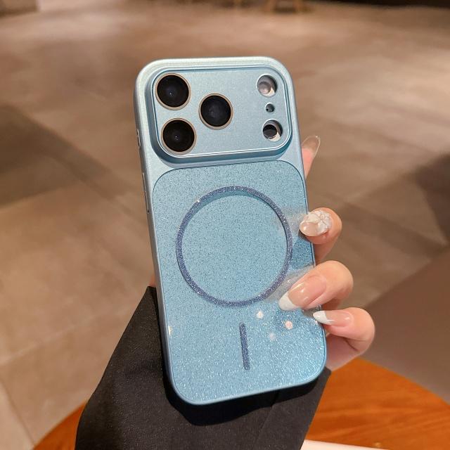 For For Iphone 16 17 Pro Max Flash Magnetic Soft Silicone Frame Phone Case For For Iphone 13 14 15 Lens Protective Cover