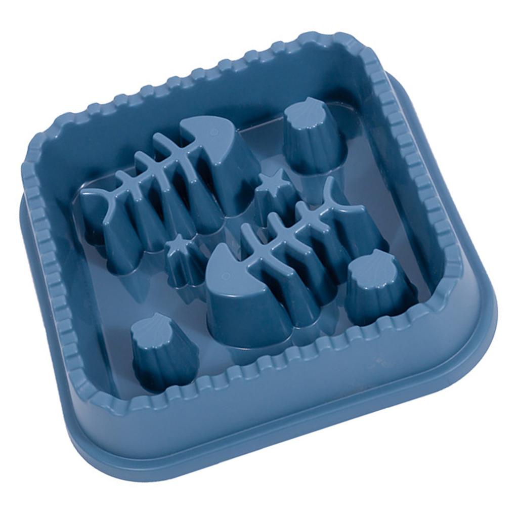 Pet Slowing Feeder Bowl Fish Bone Raised Prevent Choking Reduce Flatulence Slow Eating Bowl for Dogs Cats