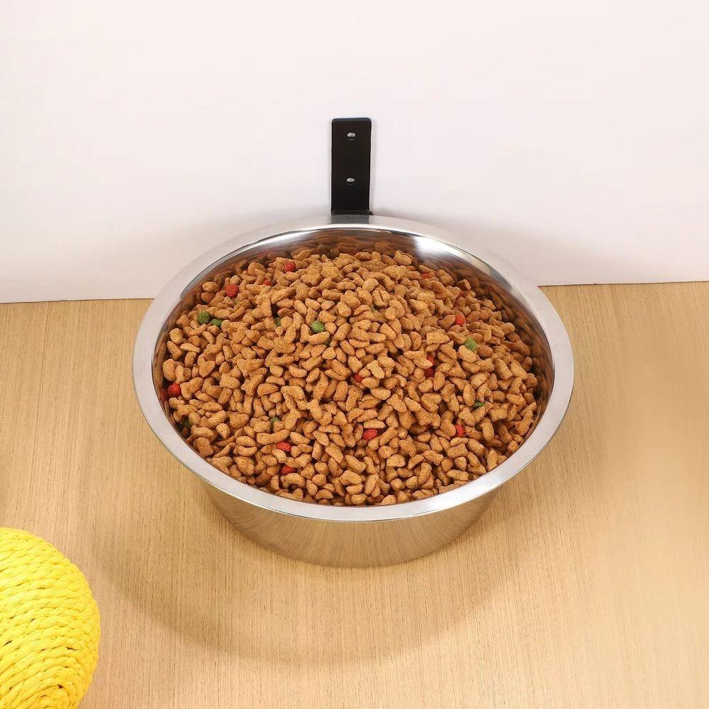 Foldable Hanging Pet Bowl Anti Slip Wall Mounted Cat Food Water Bowl Multifunction Anti Vomiting Stationary Dog Cage Bowl