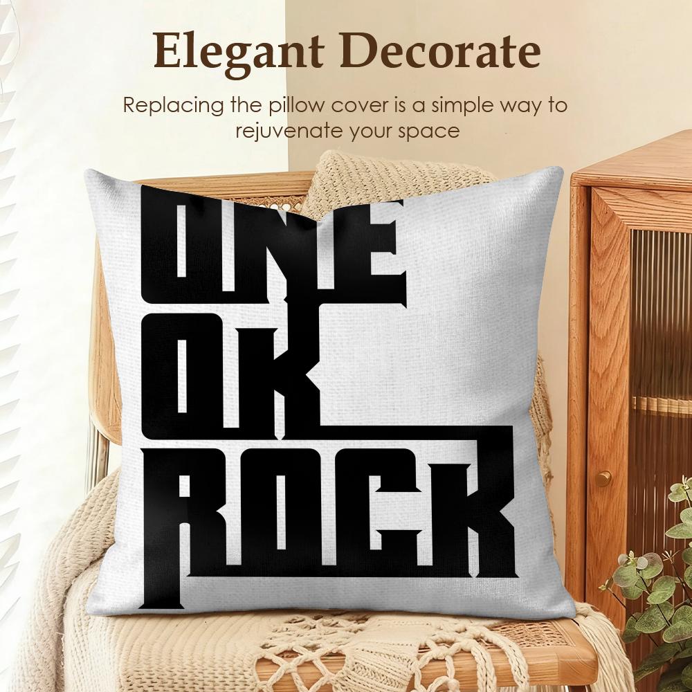 Band OOne ok rock Cushion Cover Natural Linen Organic Fabric DoubleSided Printing Sofa Home Decor Gift Pillow Case