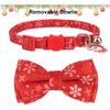 ADOGGYGO Christmas Cat Collar with Bowtie Bell - 2 Pack Red Green Cat Christmas Bowtie Collars