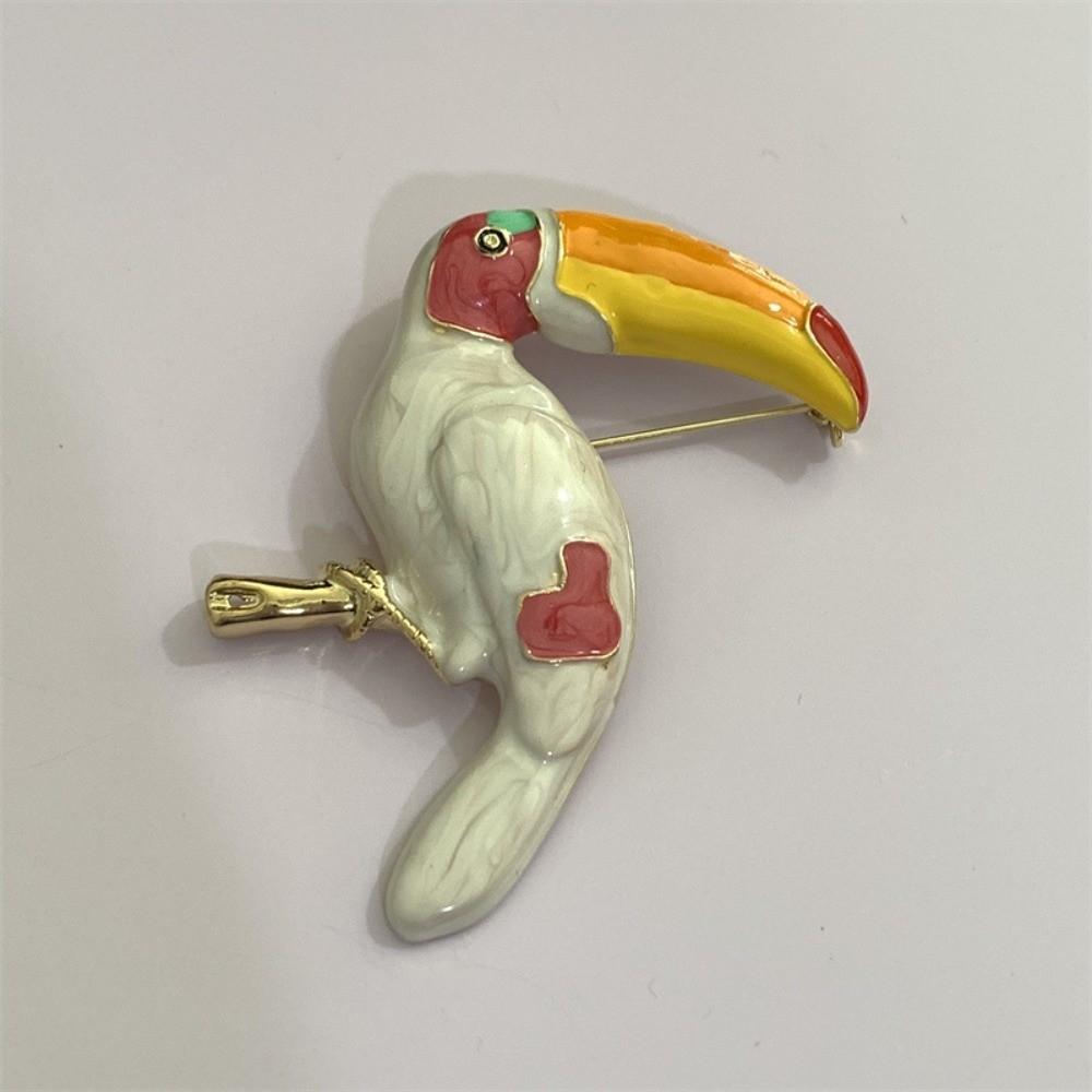 Oil-drip Design Parrot Earrings Adjustable Animal Lapel Pin Unisex Jewelry Scarf Accessories