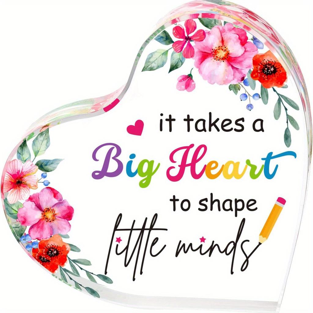 Cherished Teacher Appreciation Gift - Acrylic Keepsake with Inspirational Quotes, Perfect for Desk Decor, Graduation & Retirement, Teacher's Day, Best