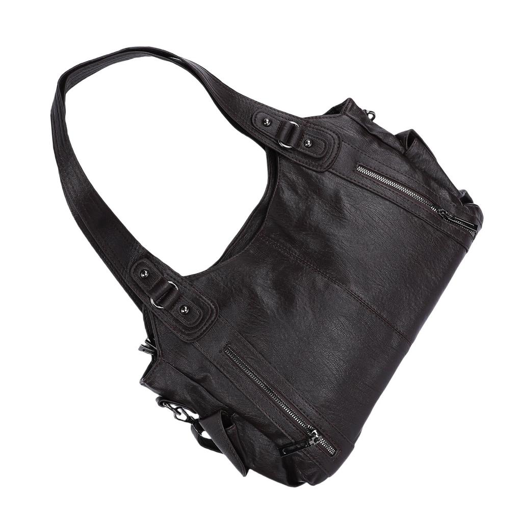 Shoulder Bag Simple Stylish PU Leather   Bag Large Capacity Handbag for Daily Use
