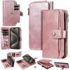 Per iPhone 15 Pro Max Custodia Magnetica Cover Portafoglio con Cerniera in Pelle PU Staccabile