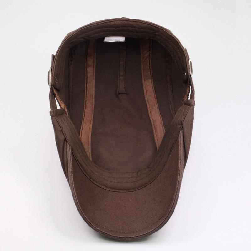 Vintage British Style Cotton Beret Hat Men Women Casual Forward Cap Solid Color Sun Duckbill Hat Spring Summer Lightweight Adjustable Unisex Hats
