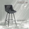 Bar Stools Set of 2, 68 cm Swivel Counter Stools with Backrest for Kitchen Island, Dining Room, Black