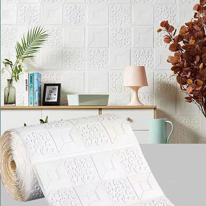 70cm * 1m 3D Three-dimensional Wall Self-adhesive Decorative Sticker Living Room Bedroom TV Background Wall Waterproof Wallpaper