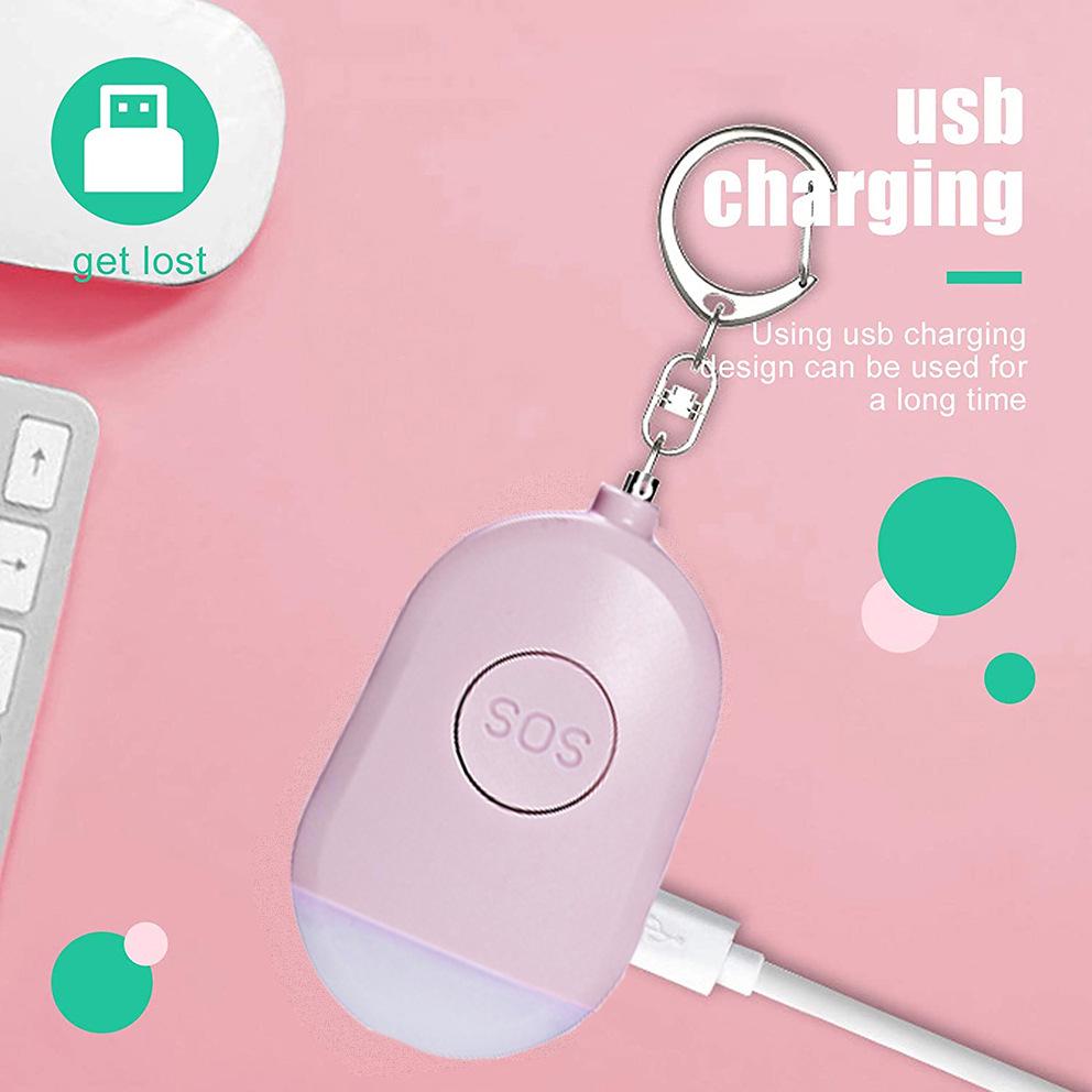 Portable Outdoor Self-Defense Alarm with LED Light for Women's Nighttime Safety