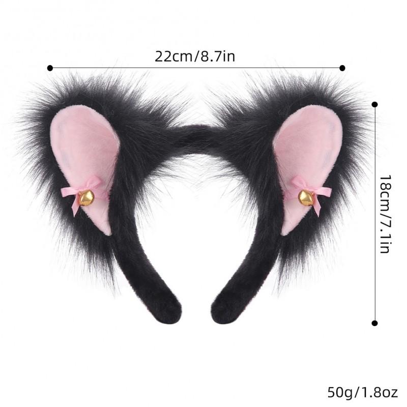 Handmade Faux Fur Fox Cat Ears Headband Lolita Cosplay Anime Convention Accessory