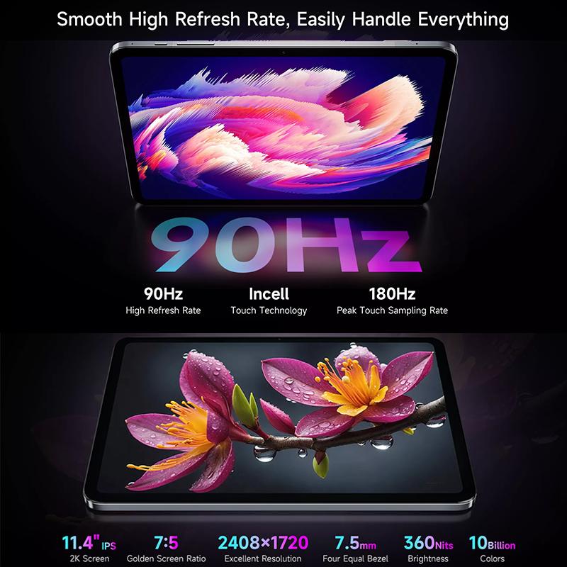BMAX I12 Power Android 15 Tablet 11.4" 90Hz 2.4K IPS MediaTek Helio G99 ARM Mali-G57 MC2 8GB+16GB Expansion 256GB 4G LTE