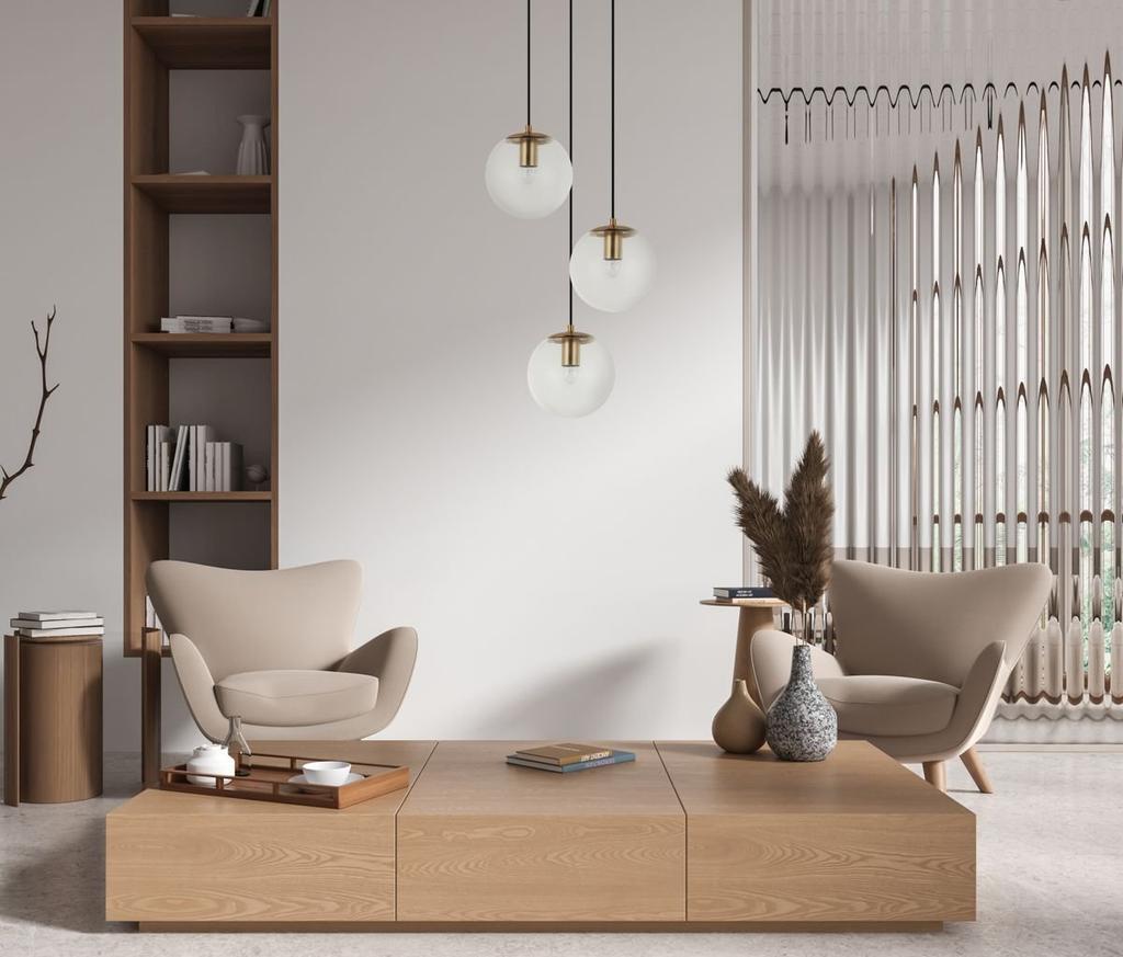 Lampa Wisząca Sarpo PND-58867-3S-BK-BRO Italux