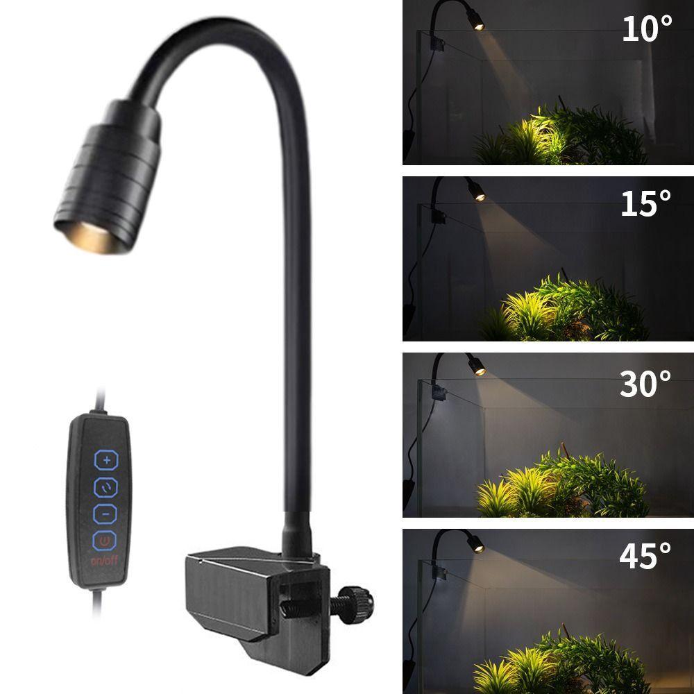 Adjustable Zoom Mini Clip-on Aquarium Lamp Adjustable Focus Spotlight  South American Fish Tank