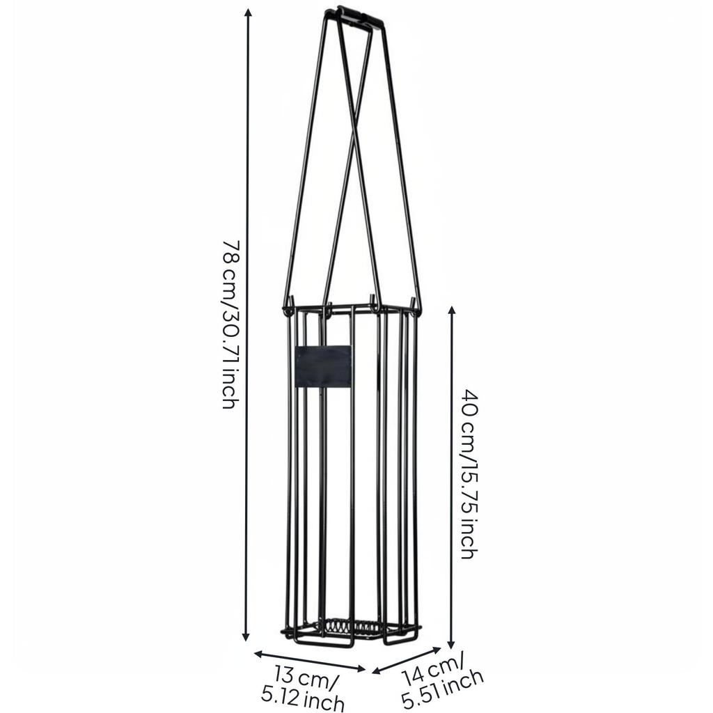 Tennis Ball Picker Open Frame Wire Basket Rectangular Base