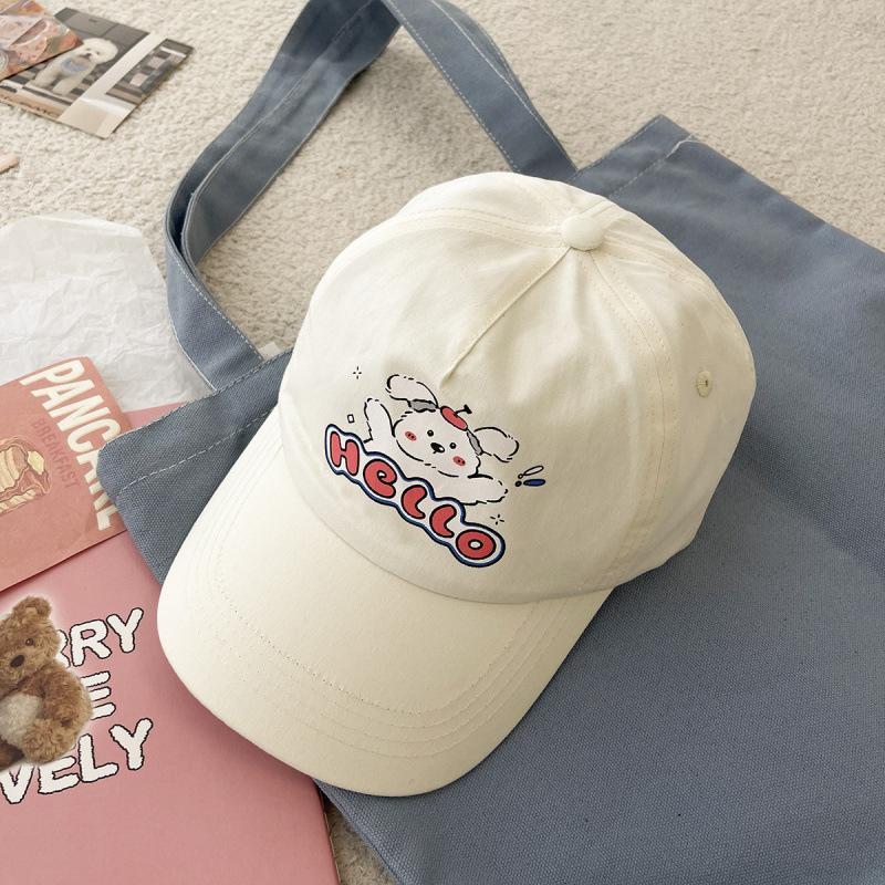 Fashion Hat, spring/summer sunshade hat, Korean style cute puppy baseball hat, face-enhancing soft top baseball cap, sun hat