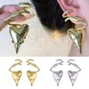 Elegante herzförmige Ohrringe mit gold-/silberfarbenem Draht umwickelt, Ohrschmuck für modebewusste Frauen