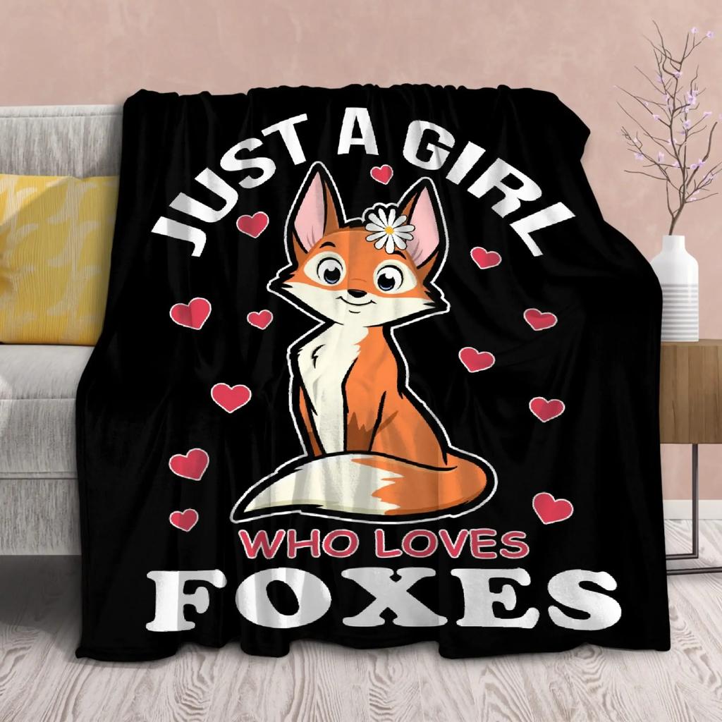 Orange Fox Soft Throw Blanket All Size Lightweight Flannel Blanket for Couch Bed Sofa Travel for Teen Adults Animal Blanket,gift