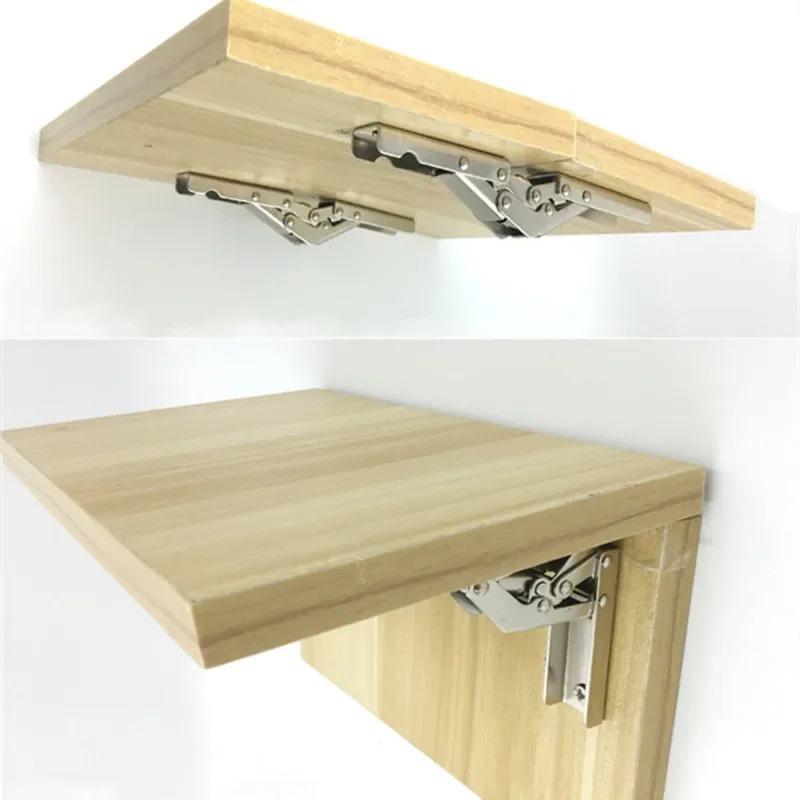 2/8pcs Shelf Bracket 90 Degree Folding Hinge Support Combination Hidden Combination Hidden Bracket Table Holder Furniture Parts