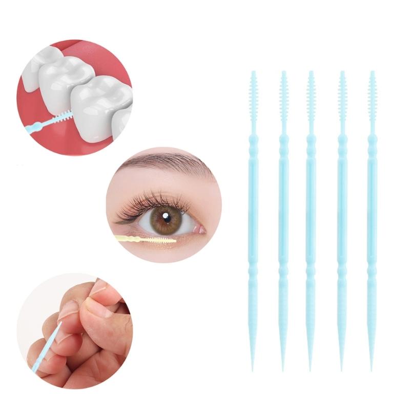 Safe Toothpicks Two Head Design Fin Tip  Tooth Cleaners For Dental Care Travel Friendly Plastic Cleaning Tool 1pc