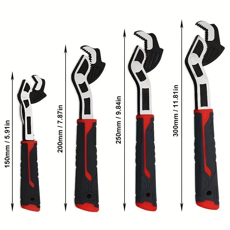 

4pcs Multifunctional Self-Locking Wrench Set, Adjustable Pipe Wrench Tool Kit, 6, 8, 10, 12-Inch Self-Locking Adjustable 12-Inch&100g