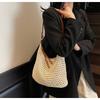 Versatile Single-shoulder Beach Vacation Bag Woven Commuting Tote Bag