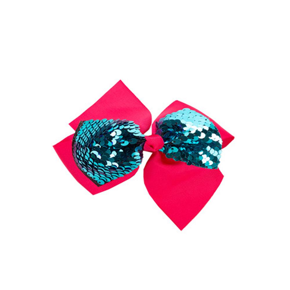 Rainbow Sequin Bow Hair Clip for Kids - Fabric Accessory