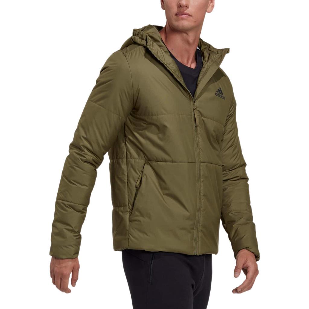 adidas Logo Printed Pattern Hooded Long Sleeve Cotton Jacket Men Jacket Green HG6271