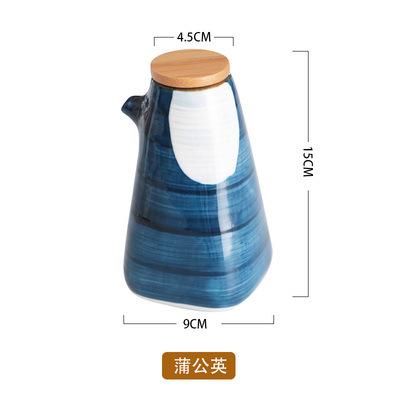 

Japanese Hand Painted Ceramic Oil Vinegar Bottle Set Creative Kitchen Condiment Dispenser