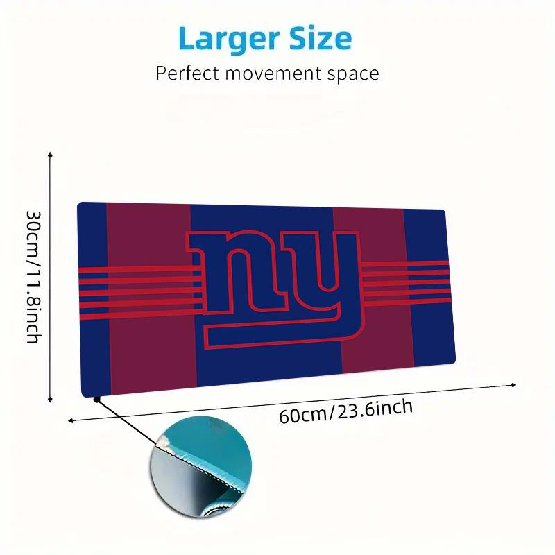 New York Giants Print Cushion Non-slip Laptop Tablet Big Mousepad XXL Mat Mini PC Playmat With Lock edge