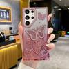 Suitable for Samsung S25 Ultra Mobile Phone Case Three Dimensional Flash Powder Rhinestone Butterfly S24FE Soft Shell A26 Fall Protection Case